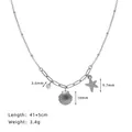 Detailed size specifications for silver necklace with shell, starfish and zircon pendants - Starfish Shell Necklace / Steel