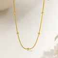 Elegant gold bead snake chain necklace for women featuring a minimalist polished finish - Round Snake Bead Chain (XKN6011)