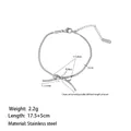 Silver stainless steel bow bracelet dimensions 17.5cm with 5cm extension detail - Bracelet (XKB0103) / Steel