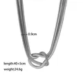 Halskette aus Edelstahl in Schlangenform mit Knotendesign und 18K Goldbeschichtung - Knoten Schlangenhalskette Silber (XKN0388)