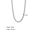 Detail van 18K vergulde ketting met afmetingen, gewicht en lengte-informatie in beeld - Ronde Cubaanse Ketting (XKN0652) / Staalkleur