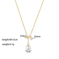 Vintage gold O-chain necklace with grey-white pearls and adjustable 40+5cm length for women - Pull-out Pearl Necklace (Gold)
