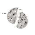 Macro detail of silver lava crinkle earrings showing 38mm length and 21.4mm width - Hammered Semicircle Style (XKE0270)