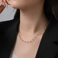 Collana di perle in pietre naturali colorate con catena dorata in stile bohémien raffinato - Collana Pietra Multicolore Irregolare Oro