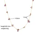 Halskette mit lila Amethyst-Bruchsteinen in Goldoptik mit 40 cm Kette und 5 cm Verlängerung - Halskette / Gold mit Lila