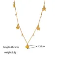Collana oceano dorata con perle bianche e pendente a conchiglia da donna - Collana Perla Stella Marina Conchiglia (Oro)