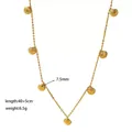 Collana in acciaio al titanio dorato con ciondoli a conchiglia serie oceano - Collana Sette Conchiglie (Oro)