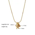Collana in acciaio al titanio dorato con ciondoli a stella marina e conchiglia con misure - Collana a Serpente Perla Stella Marina Conchiglia (Oro)