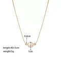 Gold starfish pendant necklace with pearl charm and 40+5cm adjustable chain - Single Pearl Necklace / Gold