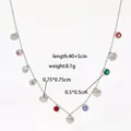 Collana oceano argentata con gemme colorate e ciondoli a forma di conchiglia - Collana Pietre Colorate Conchiglia (Acciaio)