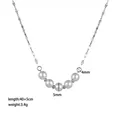 Silver starfish pendant necklace with pearls and detailed measurement specifications - Smile Pearl Necklace / Steel