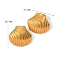 Orecchini a conchiglia placcati in oro con finitura testurizzata 32,3mm x 29,5mm da donna - Orecchini Conchiglia Grande (Oro)