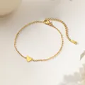 Elegantes goldenes Herz-Armband mit verstellbarer O-Kette und Karabinerverschluss - Herz Armband / Gold