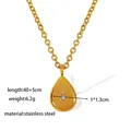 Halskette mit goldenem Wassertropfen-Anhänger, Sternschliff und Kristall aus Edelstahl - Gold