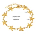 Elegante bracciale con ciondolo a stella marina dorata con doppia catena e chiusura regolabile - Bracciale a Catena con Stella Marina (Oro)