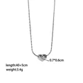 Silver tone stainless steel heart pendant necklace with fine snake chain and 45cm length - Mini Heart Necklace (Steel)