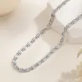 Silberne Seestern-Muschel-Halskette mit Spiralkette aus poliertem Titanstahl für Damen - S-Glieder Halskette / Stahlfarben