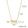 Collar de infinito en acero inoxidable dorado con cadena ajustable de 400mm+50mm - Collar de Infinito (XKN0232) / Dorado