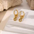Pendientes con símbolo de infinito en oro pulido sobre soportes blancos mínimos - Pendientes de Infinito (XKE3209) / Dorado