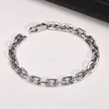 Minimalistisches octogonales Gliederkettenarmband aus Edelstahl mit Karabinerverschluss - EU 23 / Silber