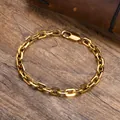 Poliertes goldenes Edelstahl-Gliederarmband mit geometrischem Design für Herren - 19 / Gold