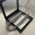 Handgefertigte Punk Titanstahl Kugel-Halskette für Damen und Herren in Displaybox - Handgefertigter Schwerer Stil / Silber