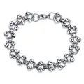 Bracelet punk en acier inoxydable avec perles creuses et fermoir mousqueton sur fond blanc - Fermoir Mousqueton Style Court