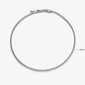 Sleek 3mm square weave keel chain necklace for men in polished silver-tone titanium steel - Exquisite Model / Standard Length / Steel