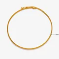 3mm golden dragon bone chain necklace in square woven titanium steel with lobster clasp - Exquisite Model / Standard Length / 18K Gold