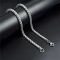 Close-up of 5mm stainless steel dragon bone chain with a secure lobster clasp and metallic shine - Lobster Clasp Style / 50cm Length