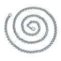5mm silver titanium steel dragon bone chain for men with lobster clasp and woven texture - Square Clasp Style / 50cm Length
