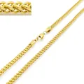 Gold stainless steel woven Franco chain for men with secure lobster clasp closure - 50cm / Japanese Buckle / Gold