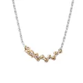 Collana a catena con maglie intrecciate bicolore oro e argento in acciaio al titanio - Collana 45+10cm / Contrasto Oro e Argento (F1008)