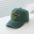 Gorra de béisbol infantil en algodón verde retro con parche bordado de dinosaurio - Ajustable / Verde