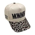 MOMMIN embroidery baseball cap with cream crown and leopard print brim for outdoor sun protection - Black Letter Embroidery (Black Label) / Black Label
