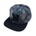 Λεπτομέρεια καπέλου snapback με γκράφιτι σχέδιο και κεντημένο λογότυπο N σε 3D - Ρυθμιζόμενο / Γκρι
