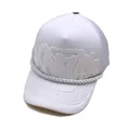 White trucker hat with 3D foam lettering and breathable mesh panels for summer - White