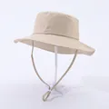 Ρυθμιζόμενο μπεζ παιδικό καπέλο bucket με λουράκι για την παραλία και εξωτερικούς χώρους - Περιφέρεια Κεφαλής 52cm (2-6 Ετών) / Χακί