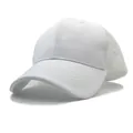 Witte ademende mesh trucker pet met katoenen voorkant en verstelbare snapback sluiting - Verstelbaar / Wit
