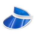 Blaues transparentes PVC-Sonnenvisier mit weißem Stirnband für sommerliche Outdoor-Sportarten - Verstellbar / Blau