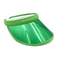 Summer bright green transparent PVC visor hat with fabric headband for sun protection - Adjustable / Green