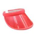 Detail of red translucent PVC sun visor featuring a breathable sweatband for UV protection - Adjustable / Watermelon red