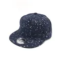 Navy blue snapback baseball cap with white paint splatter print for kids and toddlers - 50-54cm / Navy Blue
