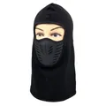 Schwarze Winter-Fahrradmaske mit Fleecehaube und atmungsaktivem Air-Flow Gesichtsschutz - Einheitsgröße / Schwarz