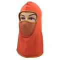Detailaufnahme der orangefarbenen Sturmhaube mit Airflow-Atmaske für Winterradsport - Einheitsgröße / Orange