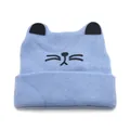 Berretto in maglia azzurro per neonati con orecchie di gatto per l'autunno e l'inverno - Taglia unica / Azzurro