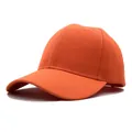 Klassische hellorangefarbene Baseballkappe aus Baumwolle mit gebogenem Schirm und 6 Panelen - Orange
