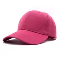Klassische rosarote Baseballkappe mit sechs Panelen, gebogenem Schirm und Köpergewebe - Fuchsia