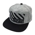 Snapback Hip-Hop Cap mit grauer Krone, schwarzem Schirm und 3D-Stickerei für Freizeit - Verstellbar / Lichtgrau Meliert