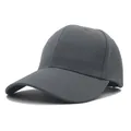 Klassische dunkelgraue 6-Panel Baseballkappe aus Baumwoll-Twill mit gebogenem Schirm - Grau